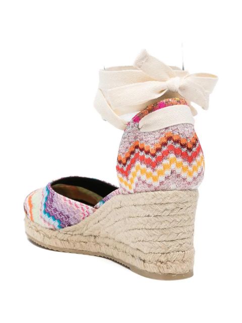 Missoni chevron-pattern tie espadrilles - Orange