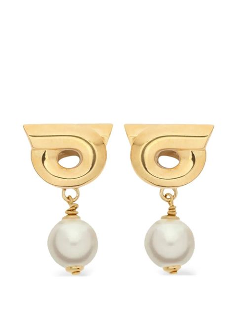 Ferragamo gancini pearl charm earrings - Gold - zdjęcie produktu nr 1