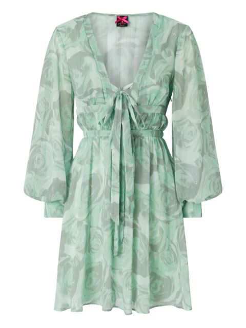 PINKO tie-front floral-print dress - Green - zdjęcie produktu nr 1