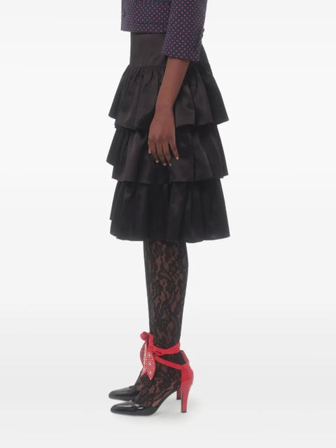 Valentino Garavani ruffled midi skirt - Black