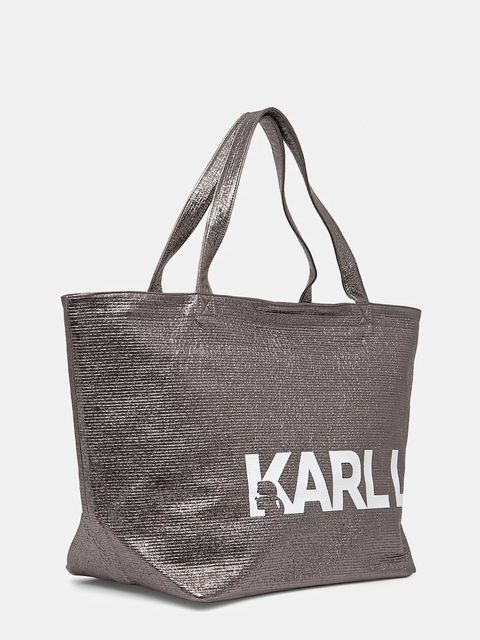 Karl Lagerfeld torebka bawełniana kolor srebrny A1W50064 - zdjęcie produktu nr 2