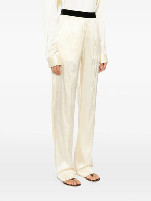 TOM FORD velvet-banded trousers - Yellow