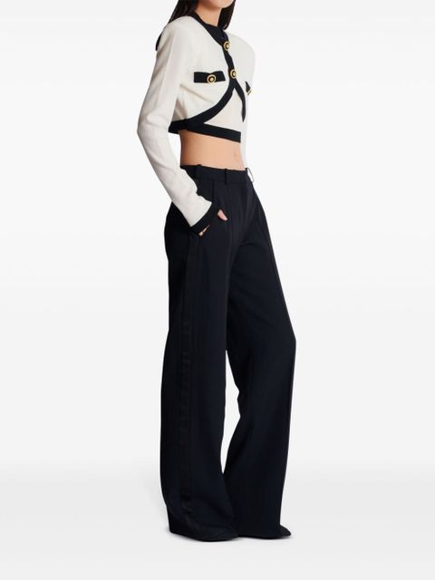 Balmain cropped knit cardigan - White