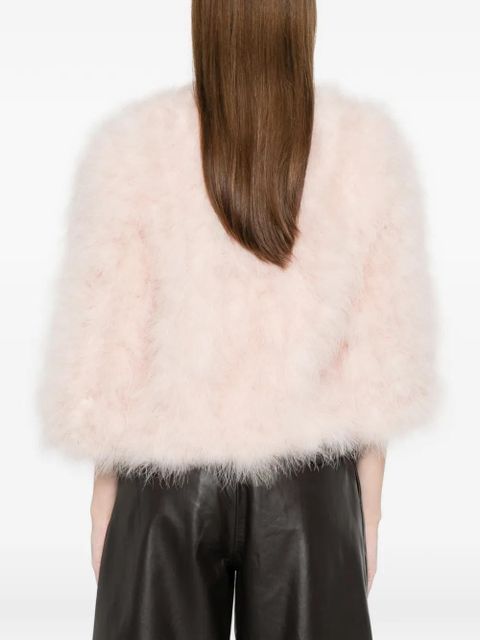 Yves Salomon feather crooped jacket - Pink