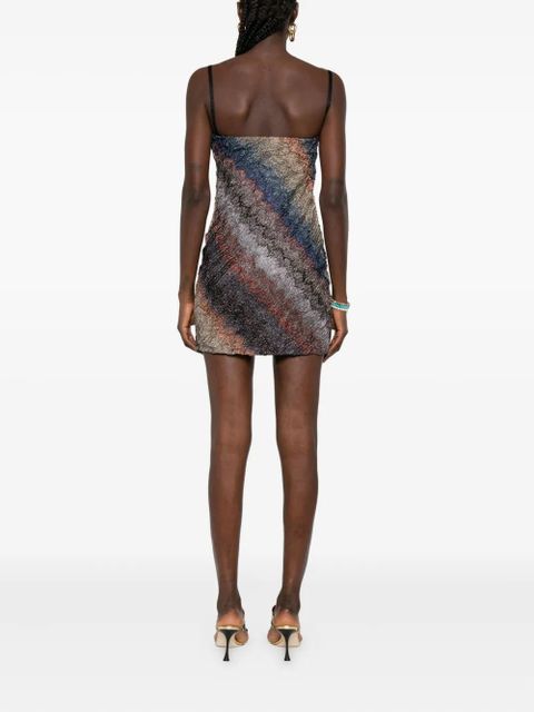 Missoni zigzag strapless mini dress - Brown