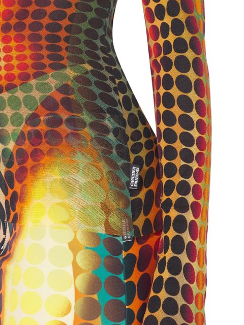 Jean Paul Gaultier long-sleeve dots mesh top - Yellow