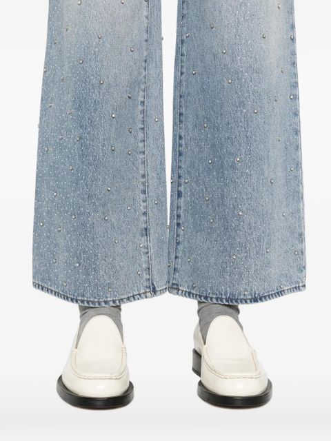 Maje crystal-embembellished straight-leg jeans - Blue