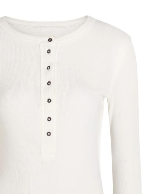 Free People Jamie Henley button ribbed blouse - White - zdjęcie produktu nr 2