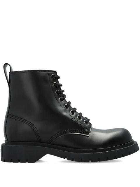 Givenchy lace-up leather biker boots - Black - zdjęcie produktu nr 1