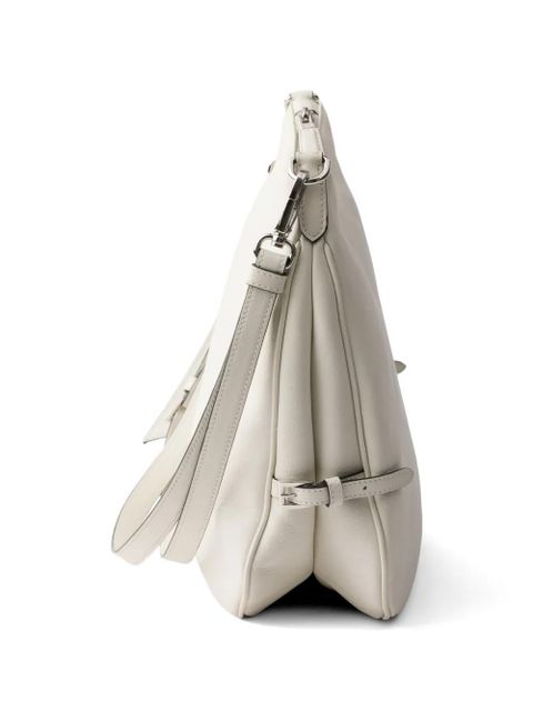 Prada Fold large leather shoulder bag - Neutrals