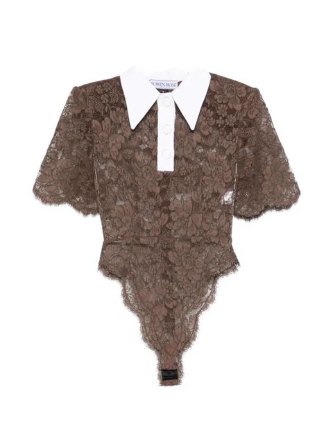 Rowen Rose lace polo shirt bodie - Brown - zdjęcie produktu nr 1