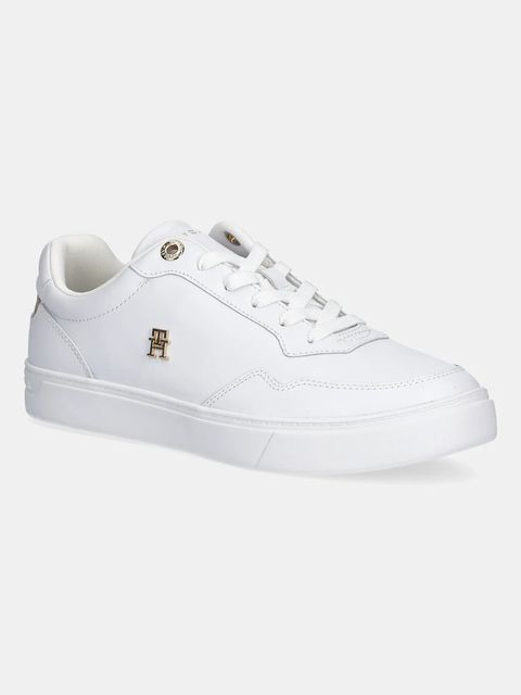 Tommy Hilfiger sneakersy skórzane ESSENTIAL ELEVATED COURT SNEAKER damskie kolor biały FW0FW08758 - zdjęcie produktu nr 1