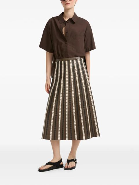 Yves Salomon perforated leather midi skirt - Brown - zdjęcie produktu nr 2