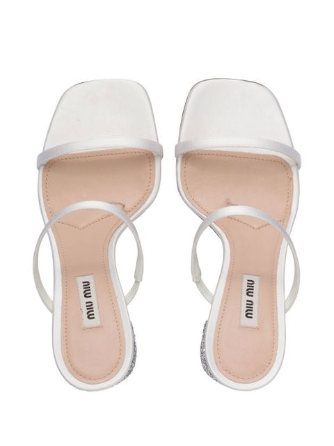 Miu Miu 85mm glitter-detail sandals - White