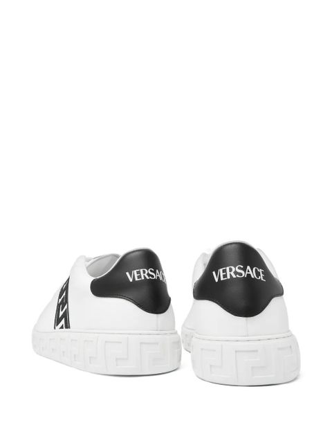 Versace greca embroidered sneakers - White