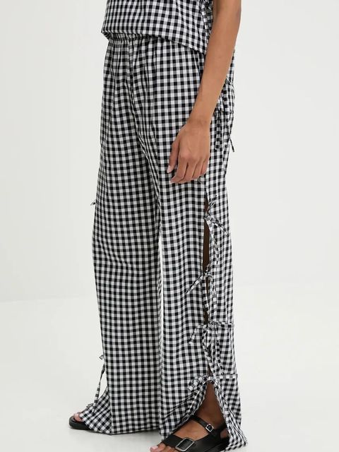 Answear.LAB spodnie bawełniane damskie kolor czarny proste high waist - zdjęcie produktu nr 1