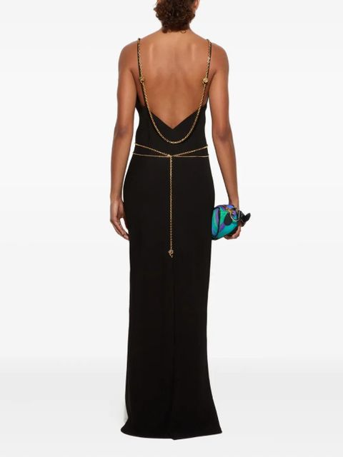 PUCCI chain-embellished slip maxi dress - Black