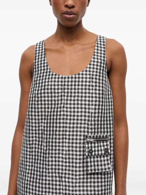 GANNI gingham-print dress - Black