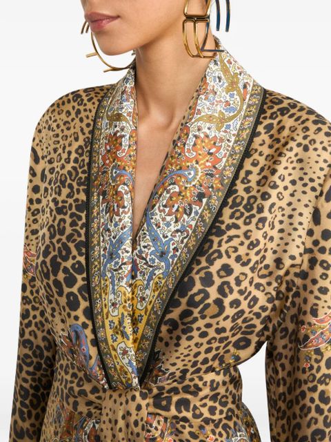 ETRO paisley animal-motif silk robe - Brown - zdjęcie produktu nr 2