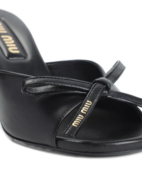 Miu Miu 70mm leather heeled sandals - Black - zdjęcie produktu nr 2
