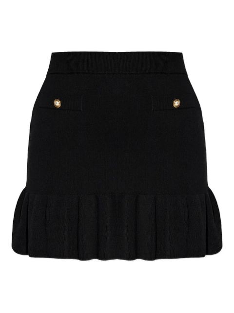Alessandra Rich pearl-embellished ruffled skirt - Black - zdjęcie produktu nr 1