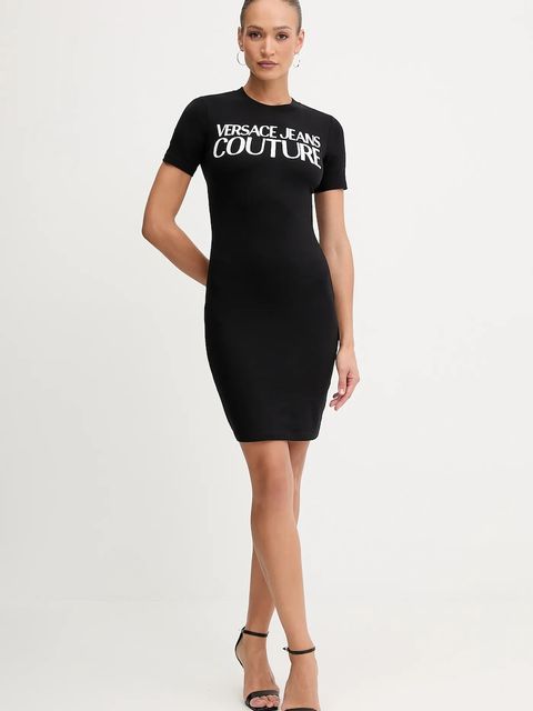Versace Jeans Couture sukienka kolor czarny mini dopasowana 79HAOE05 CJ02E