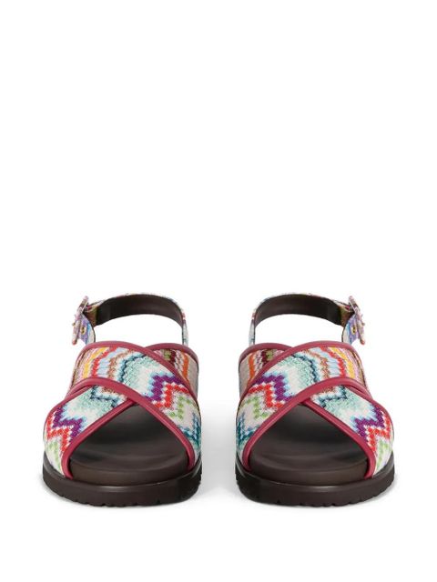 Missoni zigzag cross sandals - Neutrals