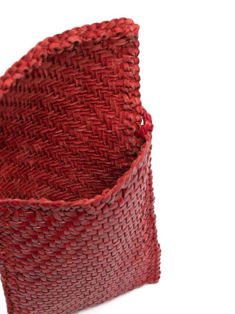 DRAGON DIFFUSION interwoven-design phone-case bag - Red
