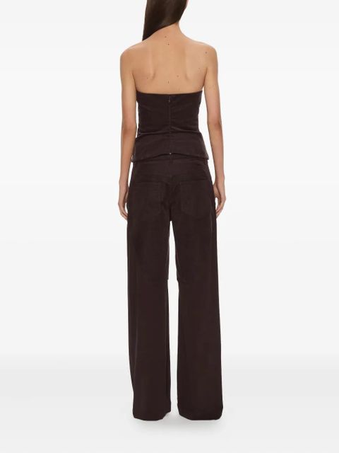 Christopher Esber taped corduroy jersey trousers - Brown