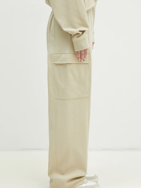 Pangaia spodnie dresowe kolor beżowy gładkie 10002239