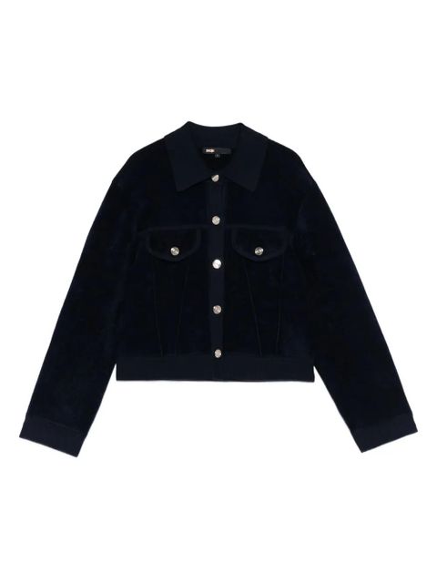 Maje velvet cropped jacket - Blue - zdjęcie produktu nr 1