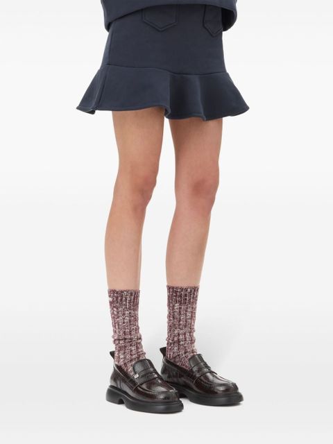 GANNI ribbed socks - Brown