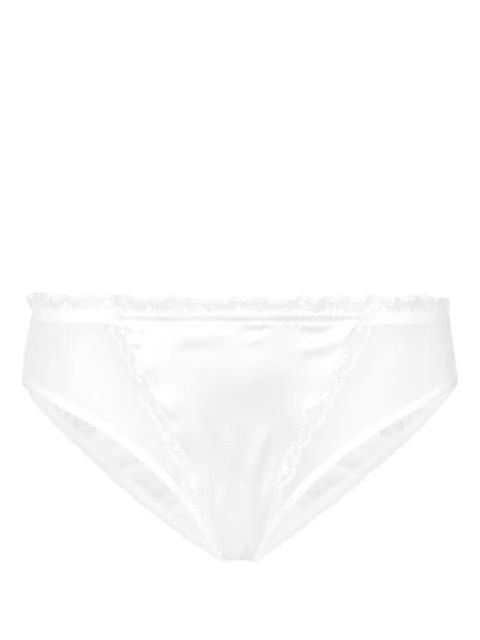 Dolce & Gabbana ruffle-trim stretch-silk briefs - White - zdjęcie produktu nr 1