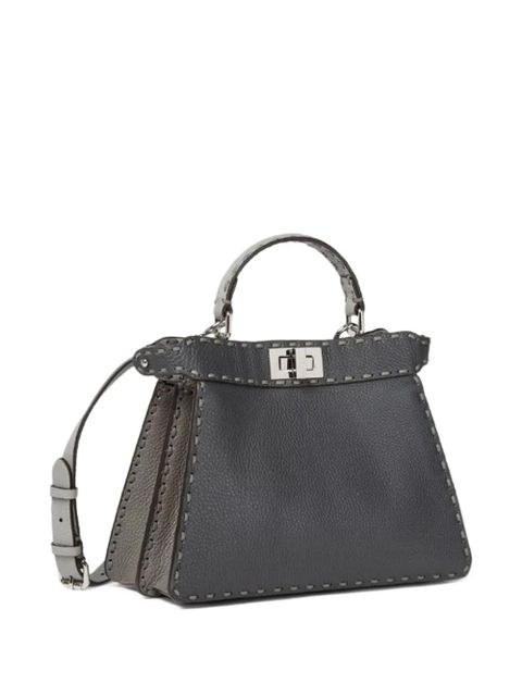 FENDI small Peekaboo ISeeU selleria stitching tote bag - Blue - zdjęcie produktu nr 2