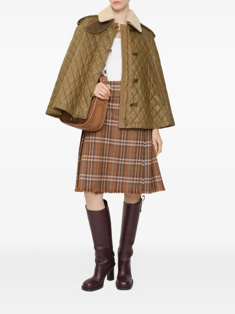 Burberry quilted shearling-collar cape - Brown - zdjęcie produktu nr 2