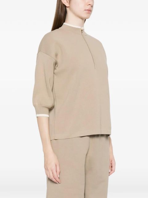 Max Mara Mxmorafo half-zip sweater - Neutrals
