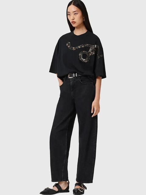 AllSaints t-shirt bawełniany damski kolor czarny W152JD