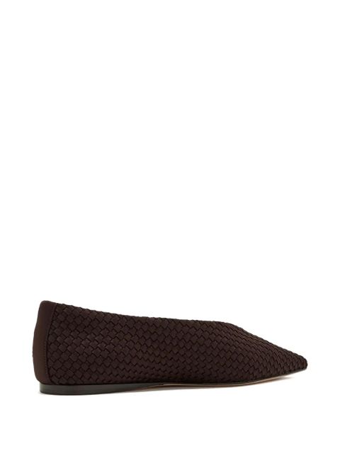 NAGHEDI Strada pointed-toe woven-design ballet flats - Brown