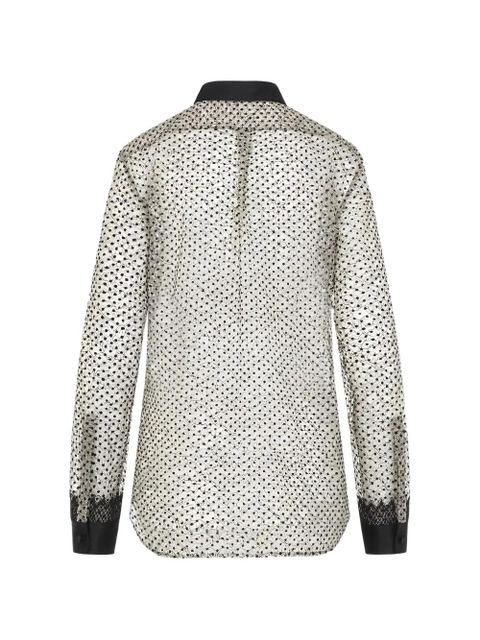 TOM FORD lace floral-pattern shirt - Neutrals - zdjęcie produktu nr 2