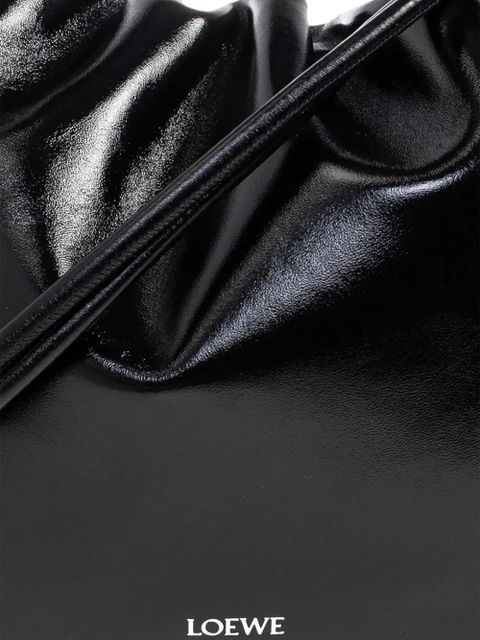 LOEWE large Flamenco knotted leather shoulder bag - Black