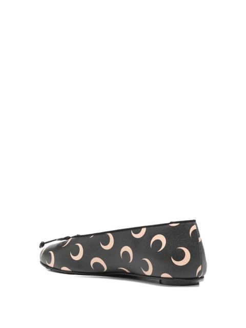 Marine Serre crescent-moon print ballet flats - Black