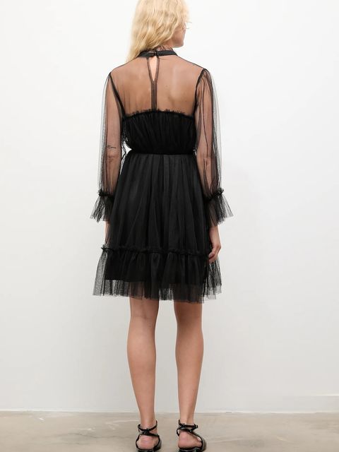 Answear.LAB sukienka kolor czarny mini rozkloszowana