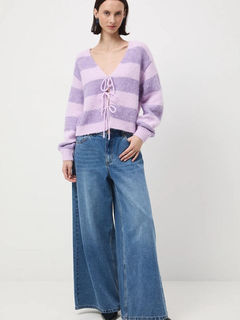 Medicine kardigan damskie kolor fioletowy ciepły