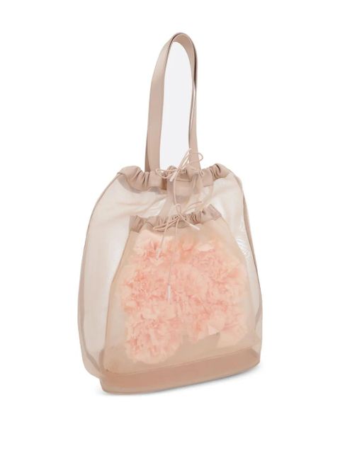 Simone Rocha mesh drawstring tote bag - Neutrals