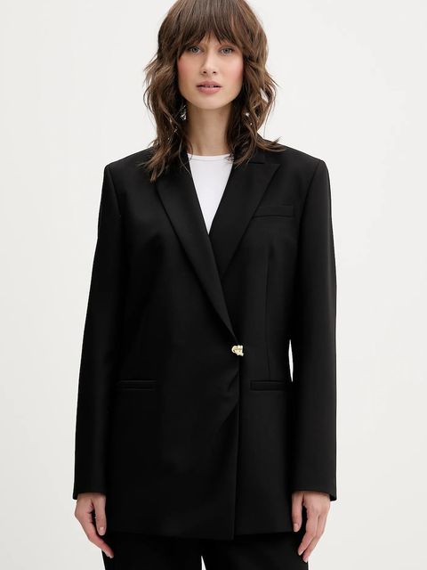 HUGO marynarka kolor czarny dwurzędowa gładka 50547195