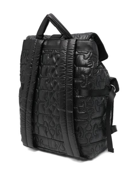 GANNI quilted buckle backpack - Black