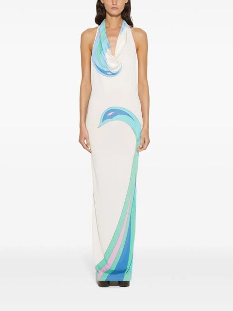 PUCCI Cigni-print halterneck dress - White - zdjęcie produktu nr 2