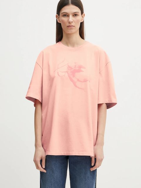 Fiorucci t-shirt bawełniany Print Boxy Fit damski kolor różowy U02SPTSH103CJ01PN02 - zdjęcie produktu nr 1