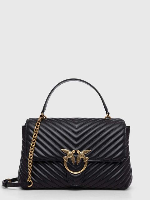 Pinko torebka skórzana kolor czarny 100042 A0GK - zdjęcie produktu nr 1