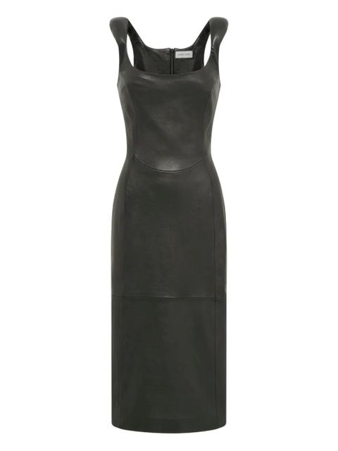 Marine Serre Glossy Moon leather midi dress - Black - zdjęcie produktu nr 1